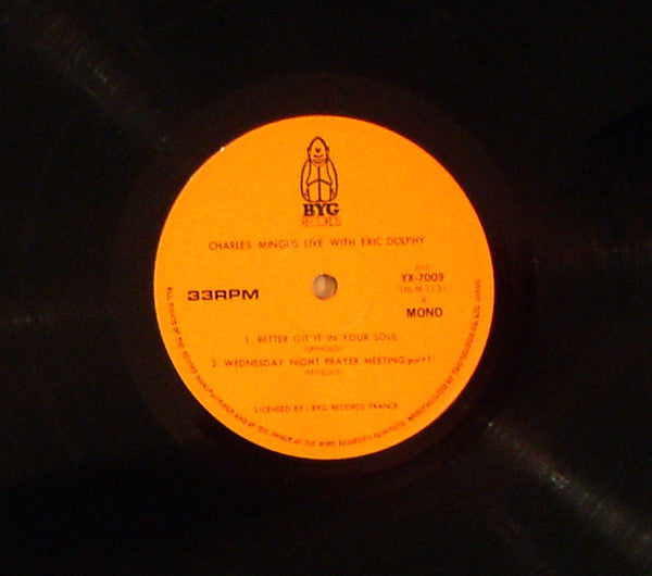 Charles Mingus - Charles Mingus Live With Eric Dolphy (Vinyl, LP, Album, Mono) Very Good Plus (VG+) / Very Good Plus (VG+)