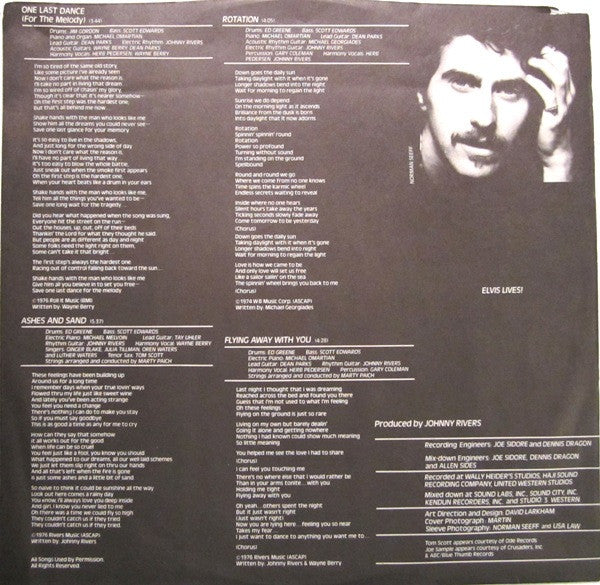 Johnny Rivers - Outside Help (Vinyl, LP, Album) Very Good Plus (VG+) / Poor (P)