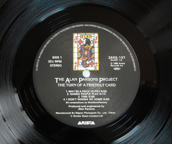 The Alan Parsons Project - The Turn Of A Friendly Card (Vinyl, LP, Album) Very Good Plus (VG+) / Very Good (VG)