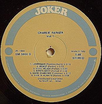 Charlie Parker - Charlie Parker Quartet, Quintet & Septet (Vol. 1) (Vinyl, LP, Compilation, Reissue, Stereo) Good Plus (G+) / Very Good (VG)