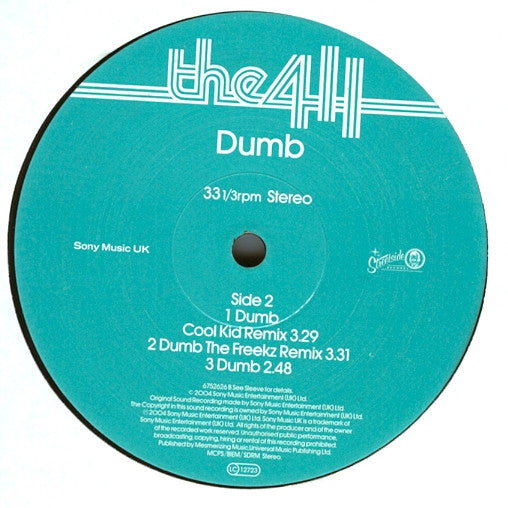 The 411 - Dumb (12", 33 ⅓ RPM, Single) - Very Good Plus (VG+) / Very Good (VG)