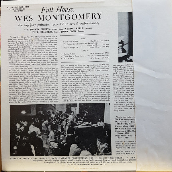 Wes Montgomery - Full House (Vinyl, LP, Album, Reissue, Stereo)