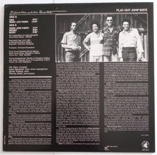 Julius Hemphill Quartet - Flat-Out Jump Suite (Vinyl, LP, Album) Near Mint (NM or M-) / Very Good Plus (VG+)