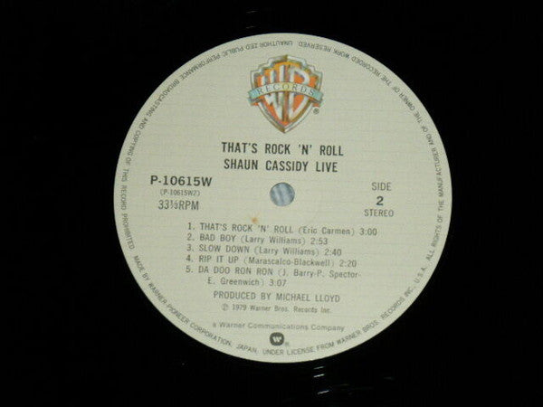 Shaun Cassidy - Live - That's Rock 'N' Roll (Vinyl, LP, Album) Very Good Plus (VG+) / Very Good Plus (VG+)