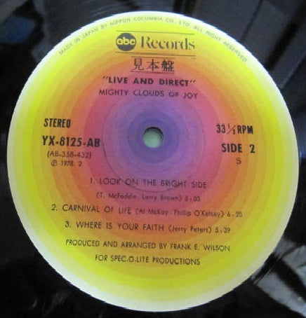 The Mighty Clouds Of Joy - Live And Direct (Vinyl, LP, Album, Promo, Stereo) Very Good Plus (VG+) / Very Good (VG)