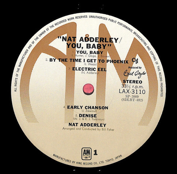 Nat Adderley - You, Baby (Vinyl, LP, Album, Reissue) Very Good Plus (VG+) / Very Good Plus (VG+)