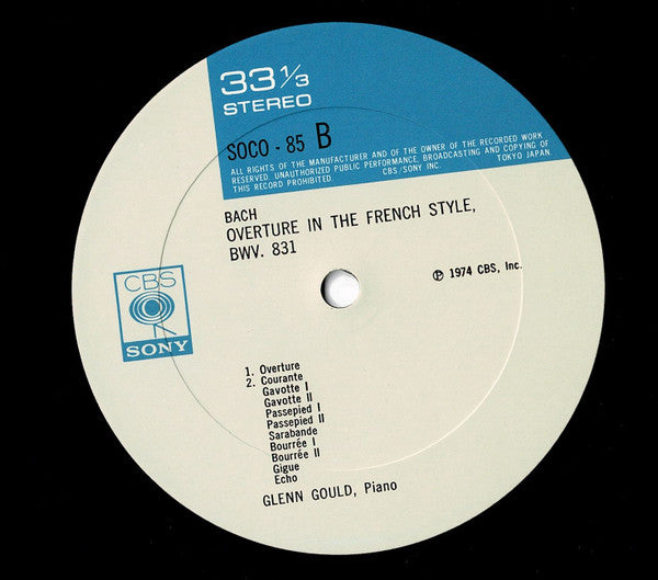 Glenn Gould - The French Suites, Vol. 2 No. 5 And 6 / Overture In The French Style (Vinyl, LP, Album, Stereo) Very Good Plus (VG+) / Very Good Plus (VG+)