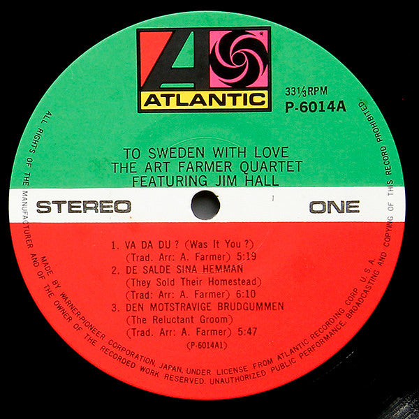Art Farmer Quartet - To Sweden With Love (Vinyl, LP, Album, Reissue, Stereo) Very Good Plus (VG+) / Very Good Plus (VG+)