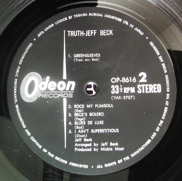 Jeff Beck - Truth (Vinyl, LP, Album, Stereo) Good Plus (G+) / Fair (F)