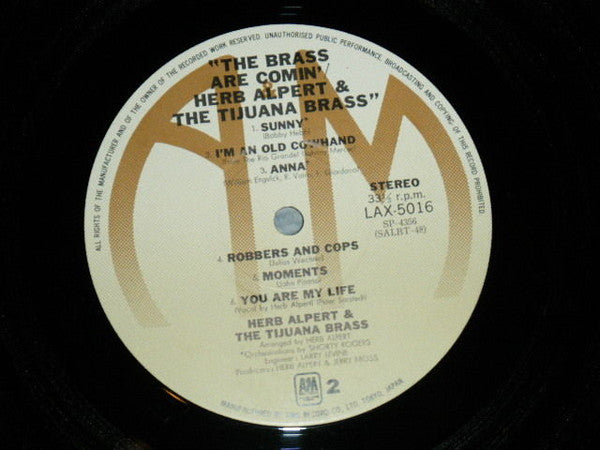 Herb Alpert & The Tijuana Brass - The Brass Are Comin' (Vinyl, LP, Album) Very Good Plus (VG+) / Very Good Plus (VG+)