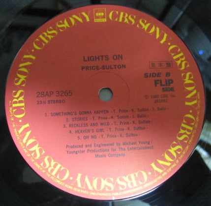 Thommy Price - Lights On (Vinyl, LP, Album, Promo) Very Good Plus (VG+) / Very Good (VG)