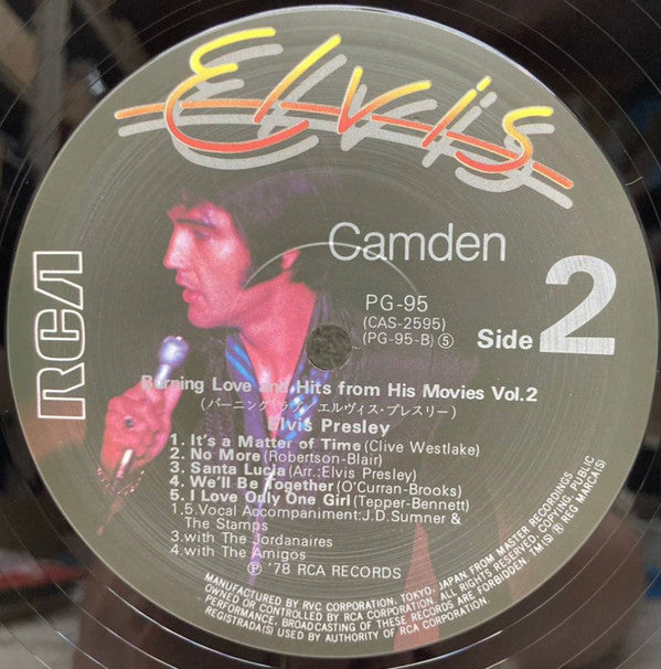 Elvis Presley - Burning Love And Hits From His Movies Vol. 2 (Vinyl, LP, Compilation, Reissue, Stereo) Very Good Plus (VG+) / Very Good (VG)