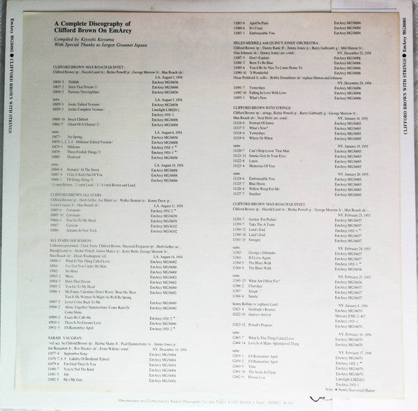 Clifford Brown - Clifford Brown With Strings (Vinyl, LP, Album, Reissue, Mono) Very Good (VG) / Very Good (VG)