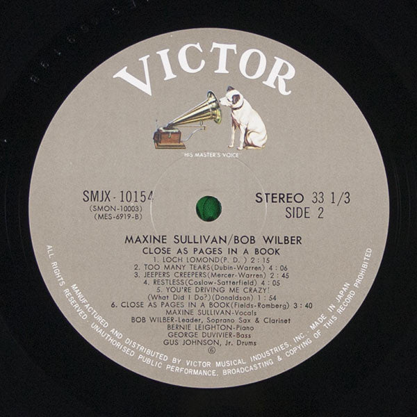Maxine Sullivan - Close As Pages In A Book (Vinyl, LP, Album, Stereo) Near Mint (NM or M-) / Very Good Plus (VG+)