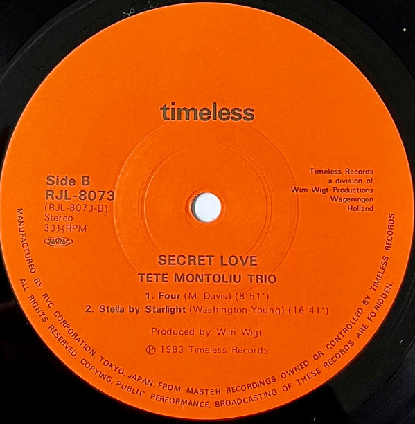 Tete Montoliu Trio - Secret Love (Vinyl, LP, Album, Stereo) Very Good Plus (VG+) / Very Good Plus (VG+)