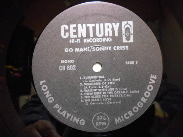 Sonny Criss - Go Man! (Vinyl, LP, Album, Mono) Very Good Plus (VG+) / Good Plus (G+)