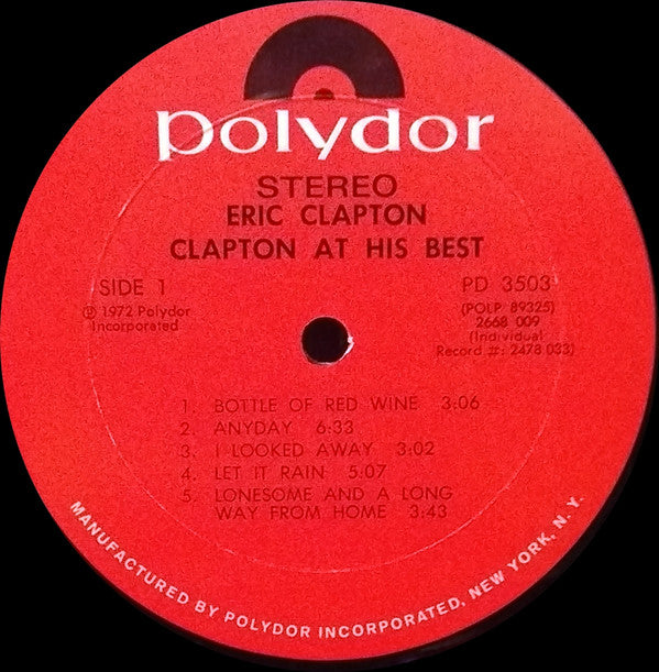 Eric Clapton - At His Best (2xVinyl, LP, Compilation) Good Plus (G+) / Very Good Plus (VG+)