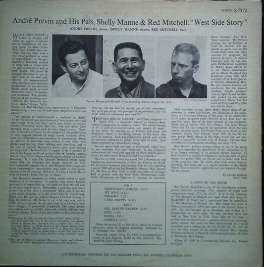André Previn & His Pals - West Side Story (Vinyl, LP, Album, Reissue, Stereo) Very Good (VG) / Poor (P)