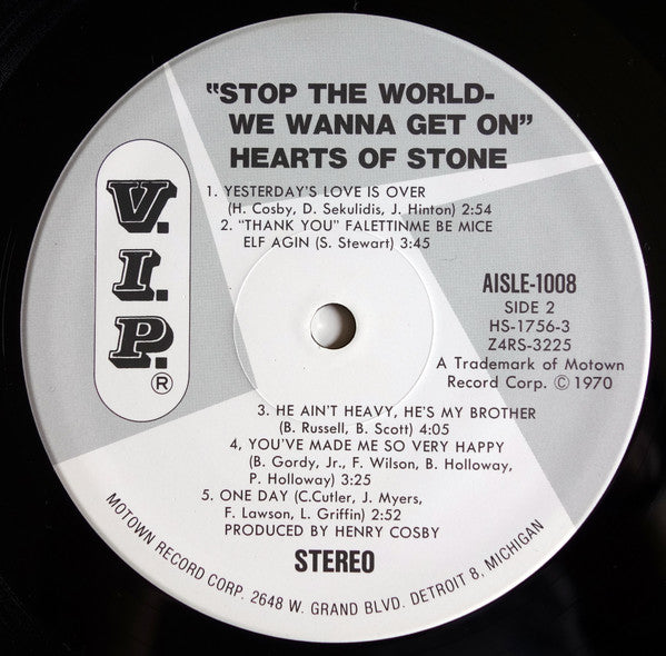Hearts Of Stone - Stop The World-We Wanna Get On (Vinyl, LP, Album, Reissue) Very Good Plus (VG+) / Very Good Plus (VG+)