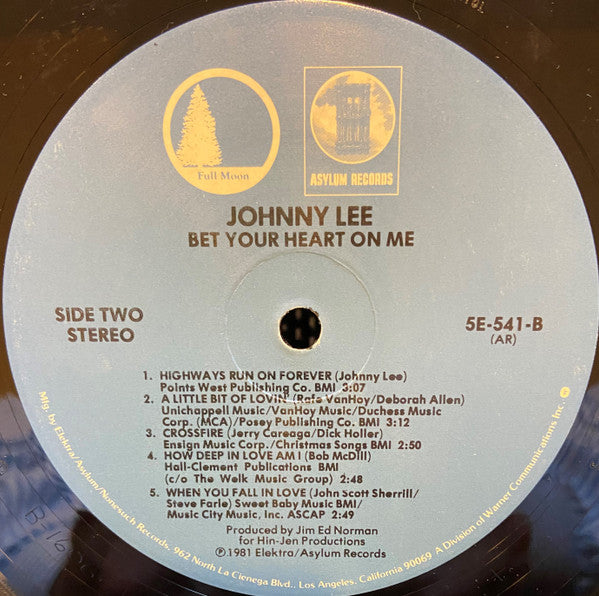 Johnny Lee (3) - Bet Your Heart On Me (Vinyl, LP, Album) Very Good Plus (VG+) / Good (G)
