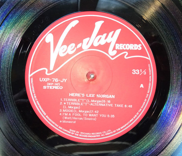 Lee Morgan - Here's Lee Morgan (Vinyl, LP, Album, Stereo) Very Good Plus (VG+) / Very Good (VG)