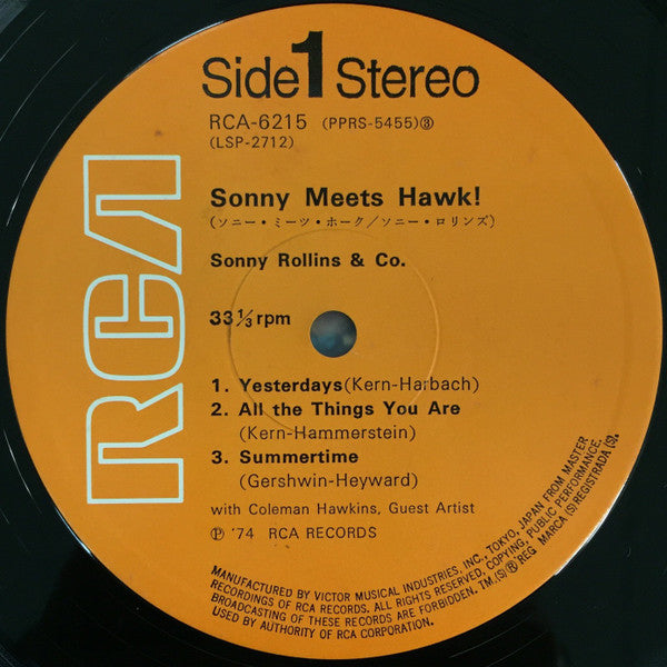 Sonny Rollins - Sonny Meets Hawk! (Vinyl, LP, Album, Reissue, Stereo) Very Good (VG) / Good Plus (G+)