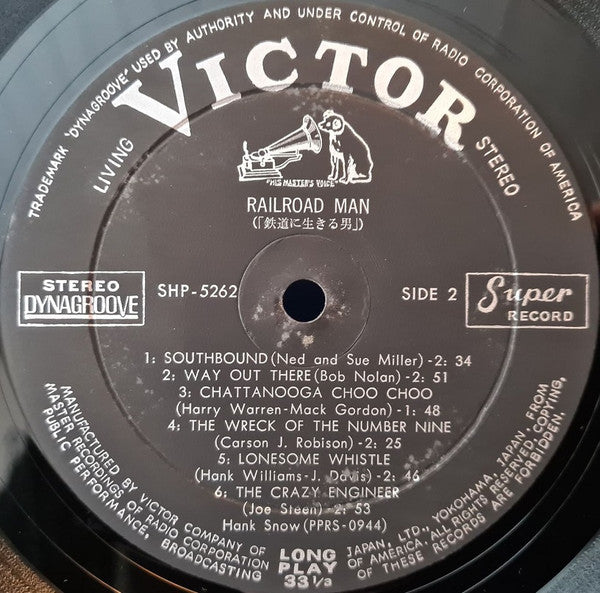 Hank Snow - Railroad Man (Vinyl, LP, Album) Very Good Plus (VG+) / Very Good (VG)