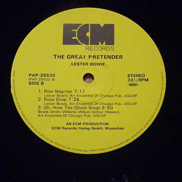 Lester Bowie - The Great Pretender (Vinyl, LP, Album, Stereo) Very Good Plus (VG+) / Very Good (VG)