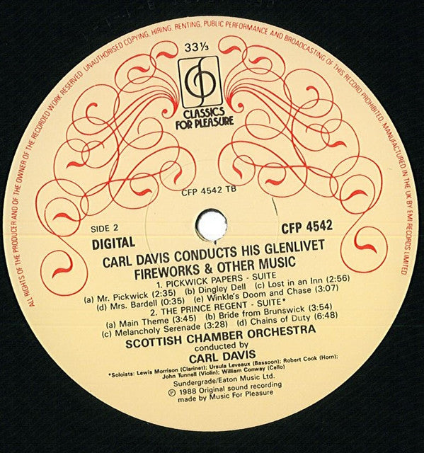Carl Davis (5) - Carl Davis Conducts His The Glenlivet Fireworks & Other Music (Vinyl, LP) Near Mint (NM or M-) / Very Good Plus (VG+)