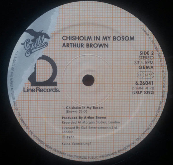 Arthur Brown - Chisholm In My Bosom (Vinyl, LP) Very Good (VG) / Very Good Plus (VG+)
