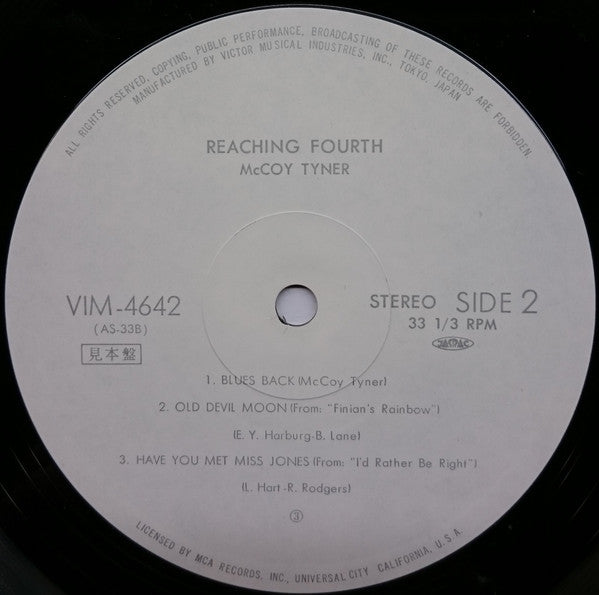 McCoy Tyner Trio - Reaching Fourth (Vinyl, LP, Album, Reissue, Stereo) Near Mint (NM or M-) / Very Good (VG)
