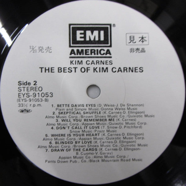 Kim Carnes - The Best Of Kim Carnes (Vinyl, LP, Compilation, Promo) Near Mint (NM or M-) / Good Plus (G+)