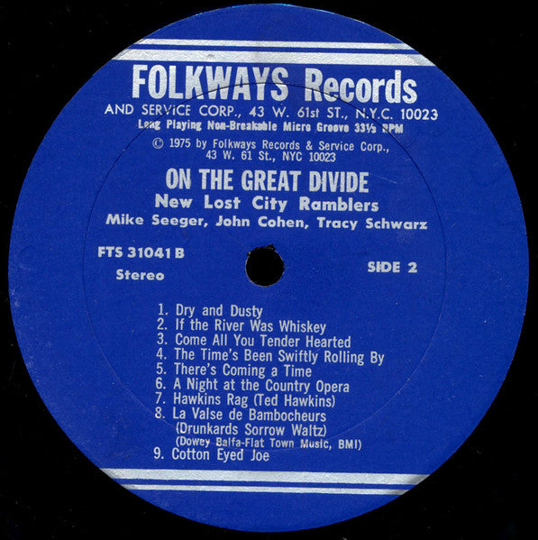 The New Lost City Ramblers - On The Great Divide (Vinyl, LP, Reissue) Very Good Plus (VG+) / Very Good Plus (VG+)