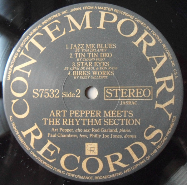 Art Pepper - Art Pepper Meets The Rhythm Section (Vinyl, LP, Album, Reissue, Stereo) Very Good Plus (VG+) / Very Good Plus (VG+)