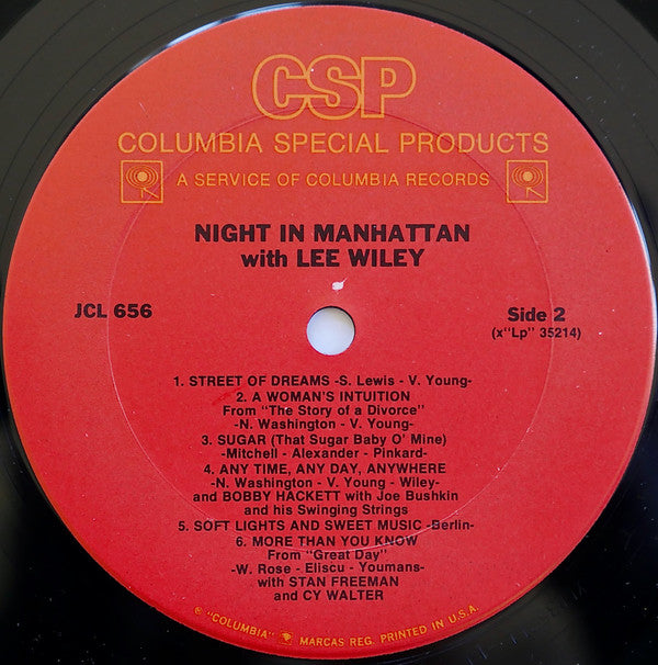 Lee Wiley - Night In Manhattan (Vinyl, LP, Mono, Reissue) Very Good (VG) / Very Good (VG)