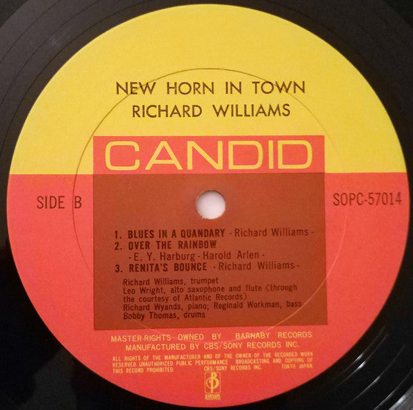 Richard Williams - New Horn In Town (Vinyl, LP, Album) Very Good Plus (VG+) / Very Good Plus (VG+)