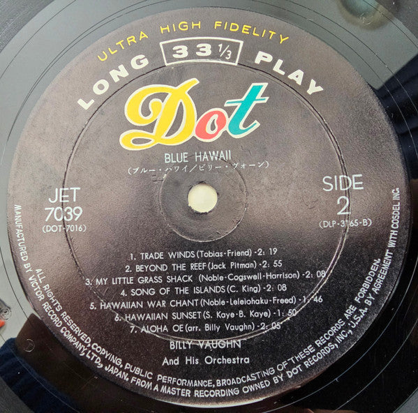 Billy Vaughn And His Orchestra - Blue Hawaii (Vinyl, LP, Album, Mono) Very Good (VG) / Very Good (VG)