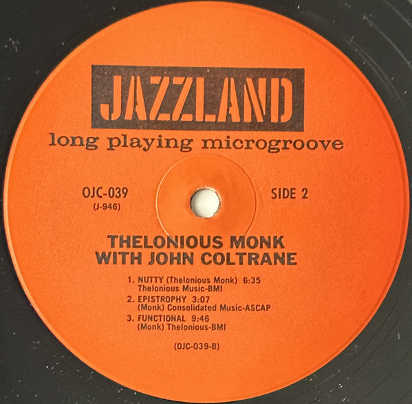 Thelonious Monk - Thelonious Monk With John Coltrane (Vinyl, LP, Album, Reissue, Repress, Stereo) Very Good Plus (VG+) / Very Good Plus (VG+)