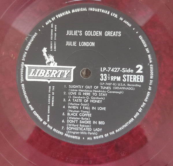 Julie London - Julie's Golden Greats (Vinyl, LP, Compilation, Stereo) Good Plus (G+) / Very Good (VG)