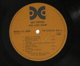 Art Pepper - The Late Show (Vinyl, LP, Album, Reissue, Remastered, Mono) Very Good Plus (VG+) / Good Plus (G+)