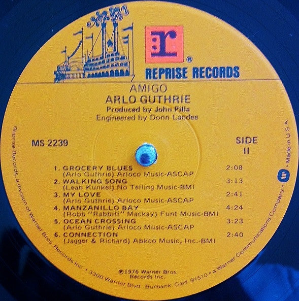 Arlo Guthrie - Amigo (Vinyl, LP, Album) Very Good Plus (VG+) / Good Plus (G+)