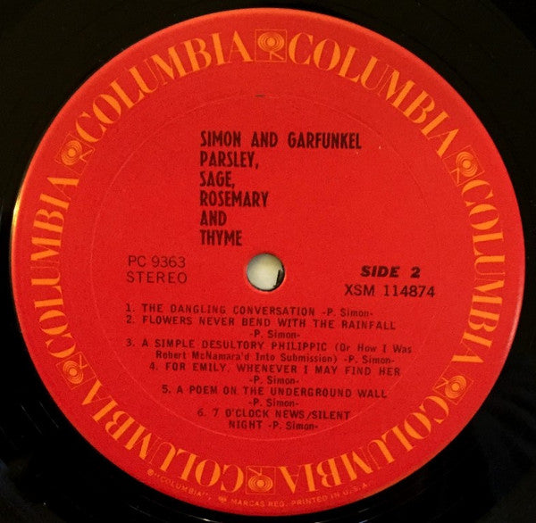 Simon & Garfunkel - Parsley, Sage, Rosemary And Thyme (Vinyl, LP, Album, Reissue) Very Good Plus (VG+) / Very Good (VG)