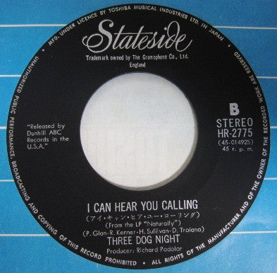 Three Dog Night - Joy To The World / I Can Hear You Calling (Vinyl, 7", Single) Very Good (VG) / Very Good (VG)