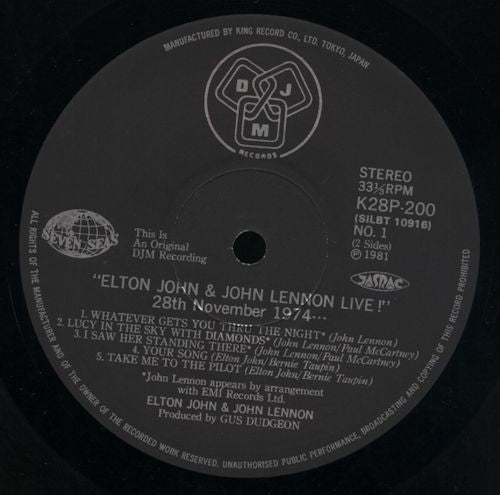 Elton John - Live! 28 November 1974 (Vinyl, LP)