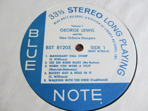 George Lewis And His New Orleans Stompers - George Lewis And His New Orleans Stompers (Volume 1) (Vinyl, LP, Reissue, Stereo) Very Good (VG) / Very Good (VG)