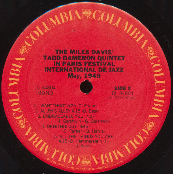 Miles Davis-Tadd Dameron Quintet - In Paris Festival International ...