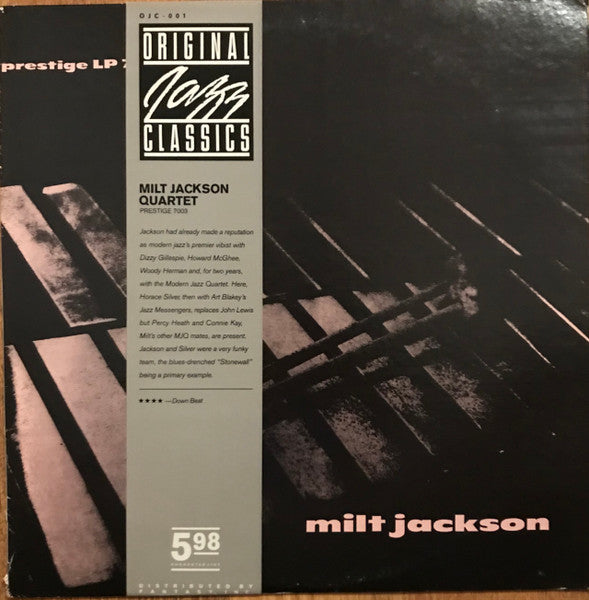 Milt Jackson - Milt Jackson Quartet (Vinyl, LP, Album, Reissue, Mono) Very Good (VG) / Very Good (VG)