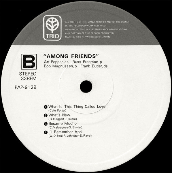 Art Pepper - Among Friends (Vinyl, LP, Album)
