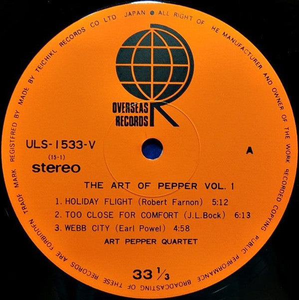 Art Pepper Quartet - The Art Of Pepper Vol. 1 (Vinyl, LP, Album, Re...