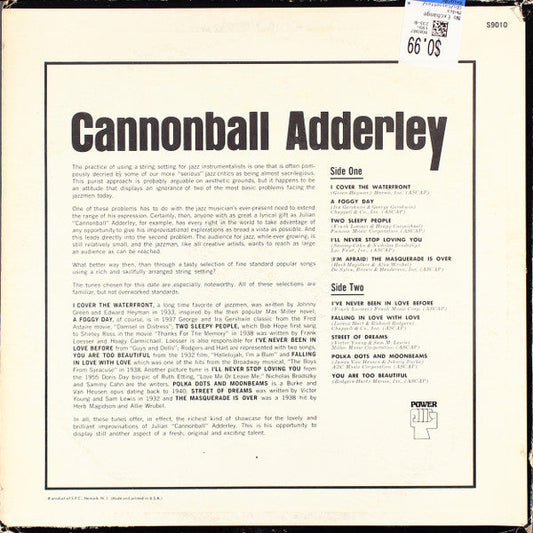 Cannonball Adderley - Cannonball Adderley (Vinyl, LP, Album, Stereo) Very Good (VG) / Fair (F)